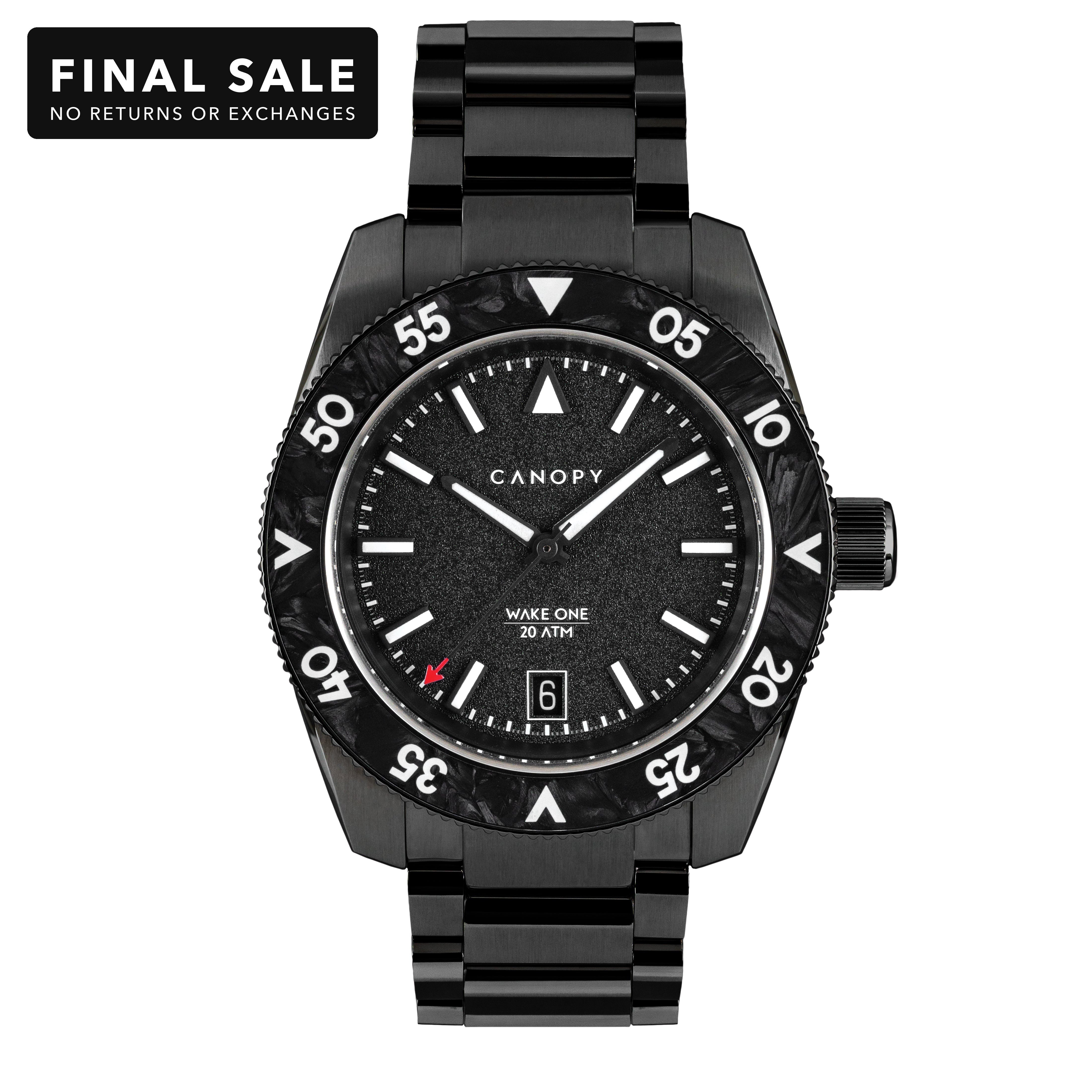 Wake One Midnight — DLC Steel Dive Watch – Canopy Watch Company
