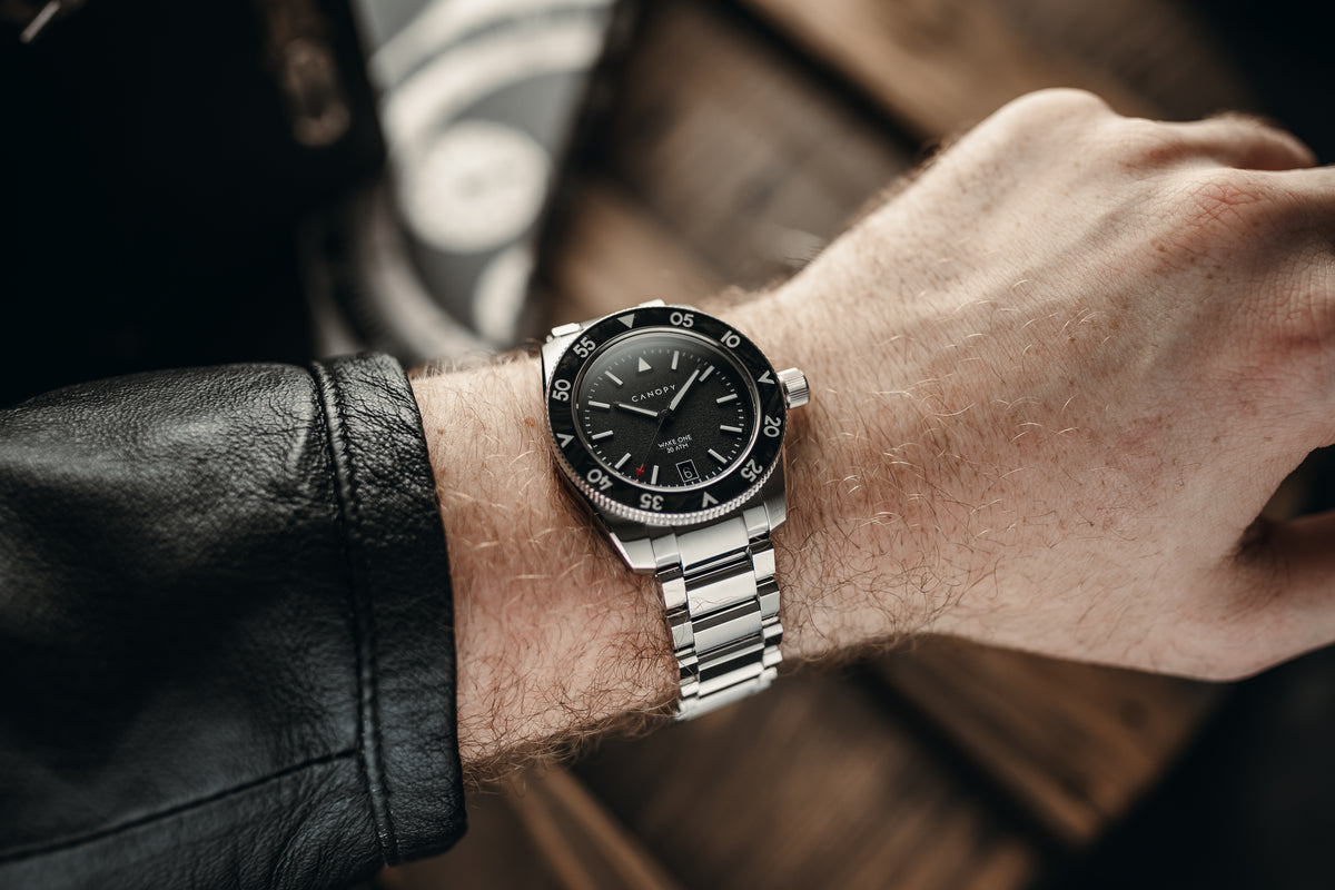 Wake One Stainless on the wrist